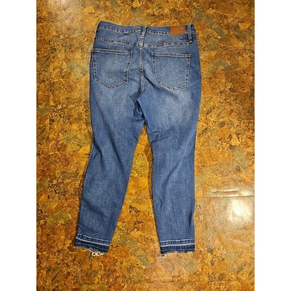 Madewell Button Fly high rise skinny jeans size 32 womens stretch raw hem(A1088) - Picture 7 of 10